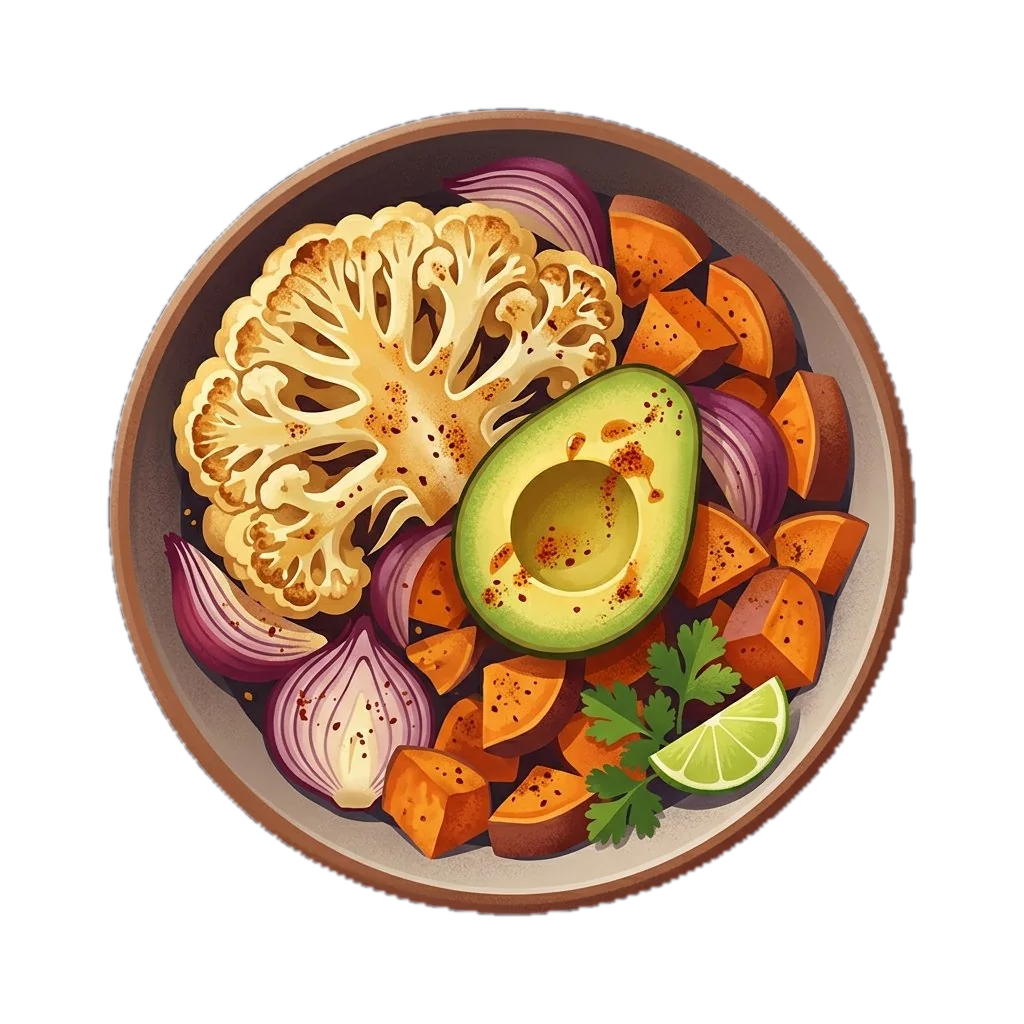 Baked Avocado and Vegetable Platter