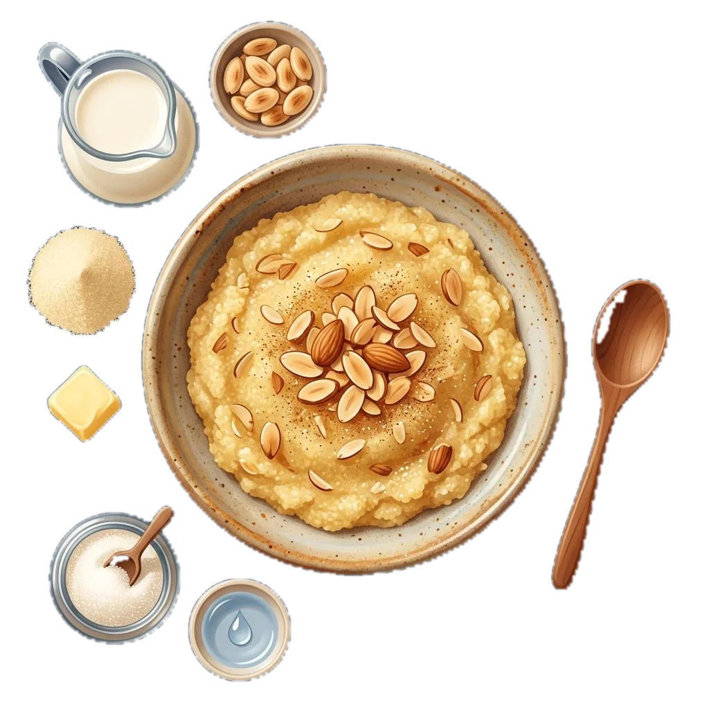 Light Semolina Halva with Almonds