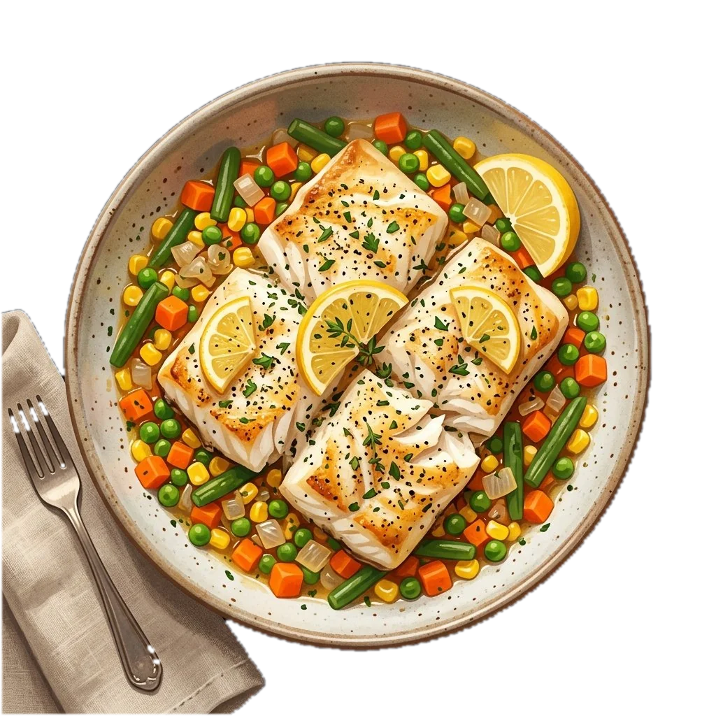 Foil-Baked Fish with Mixed Vegetables