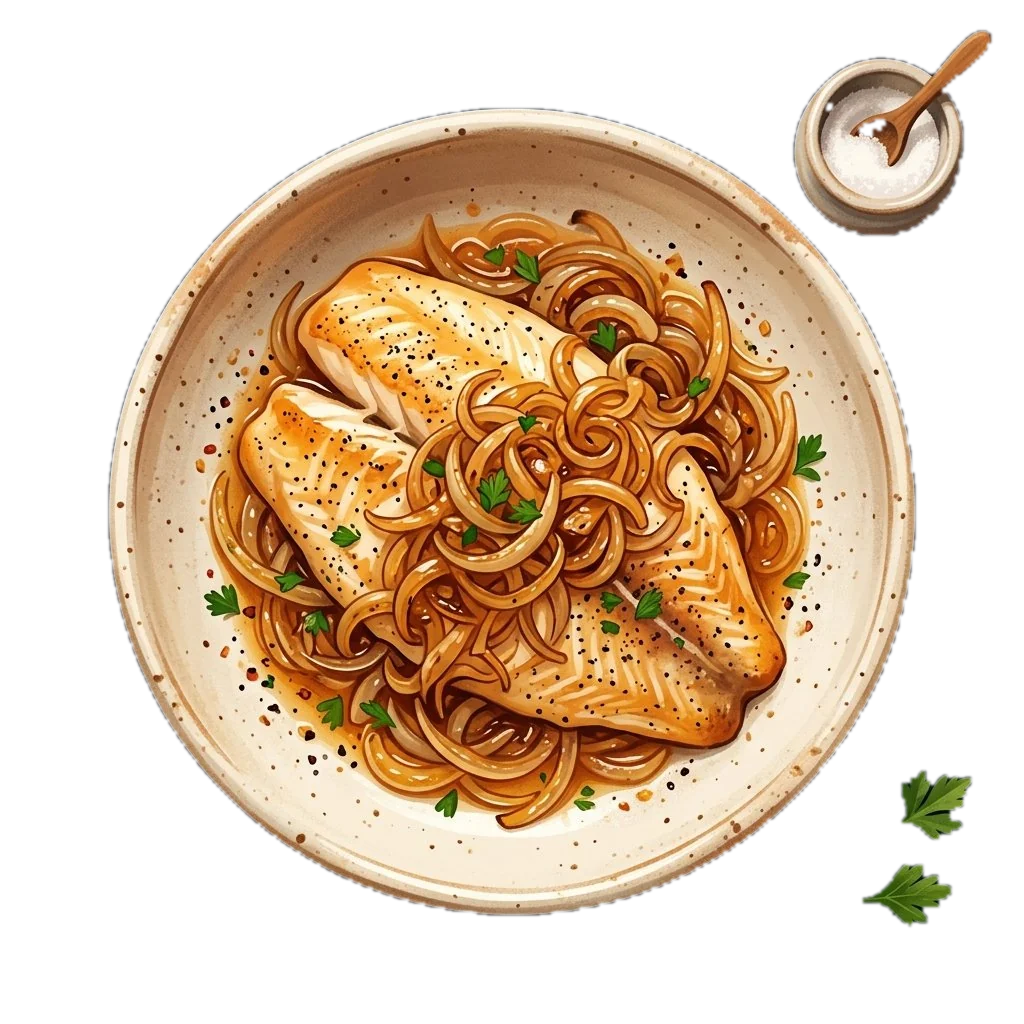 Foil-Baked Fish with Onions