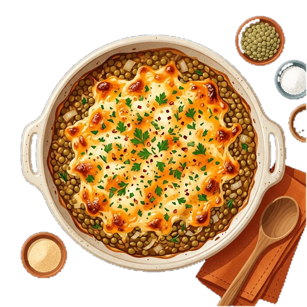 Cheesy Baked Lentil Casserole