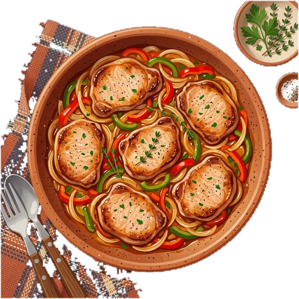Festive Baked Pork Chops with Peppers