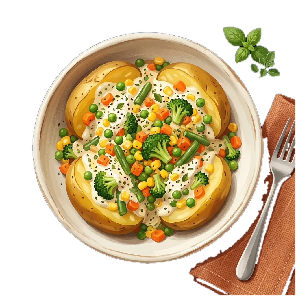 Baked Potatoes Primavera