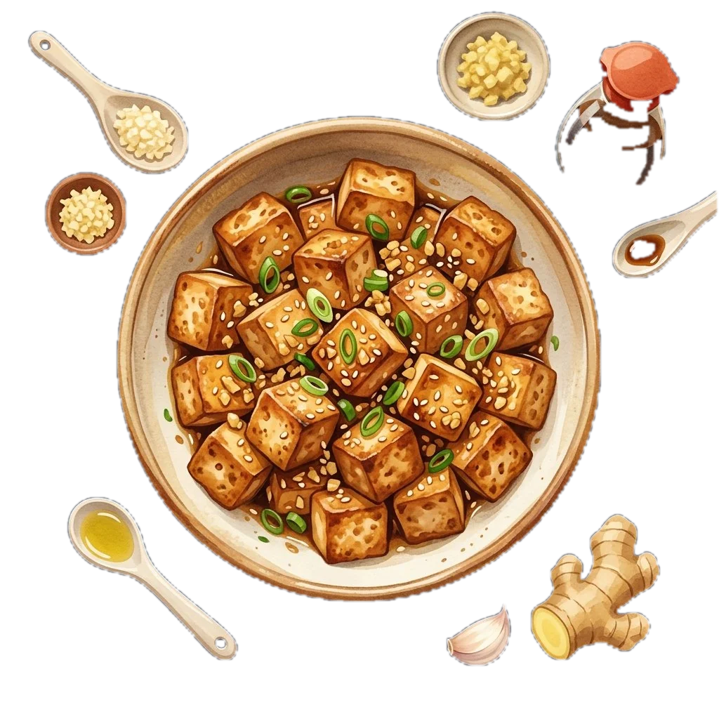 Crispy Baked Ginger-Garlic Tofu