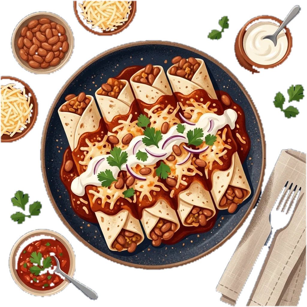 Bean Enchiladas with Yogurt Crema (Enchiladas de Frijol)