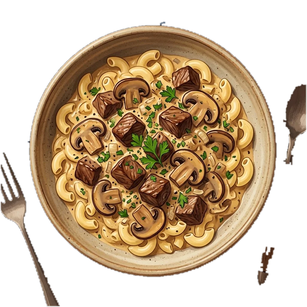 Creamy Beef Stroganoff with Macaroni