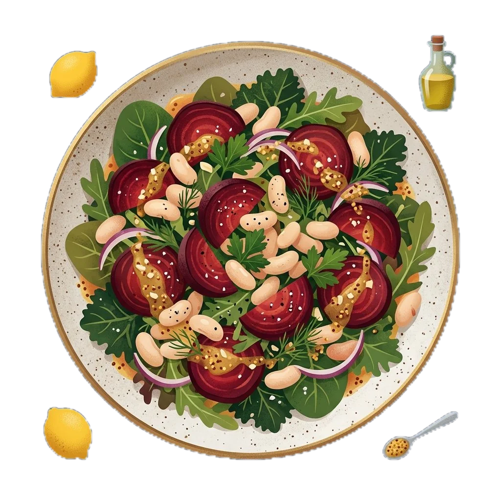 Beet, Bean, and Greens Salad