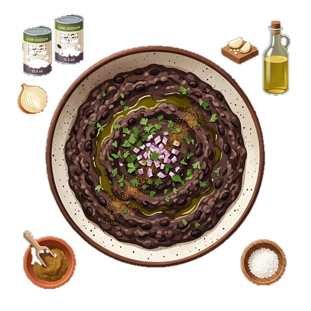 Savory Mashed Black Beans