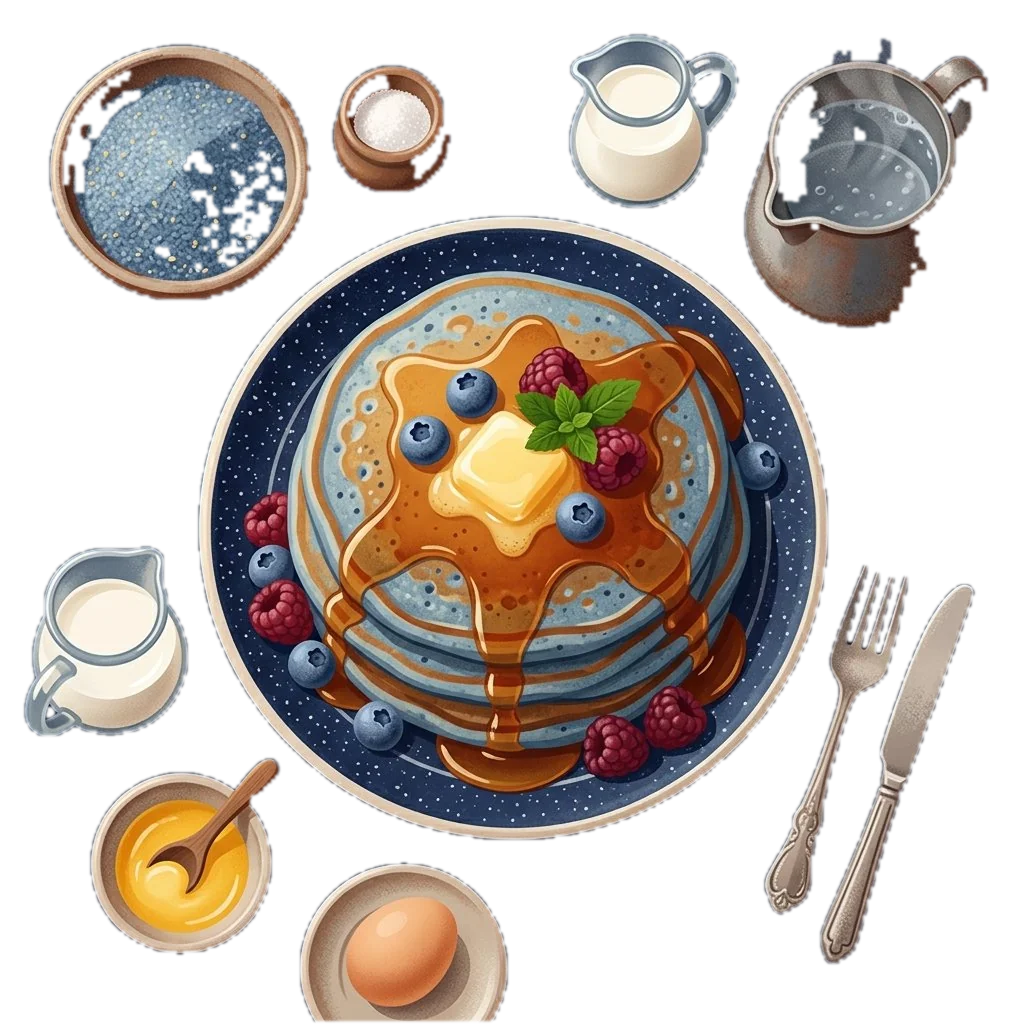 Blue Cornmeal Pancakes