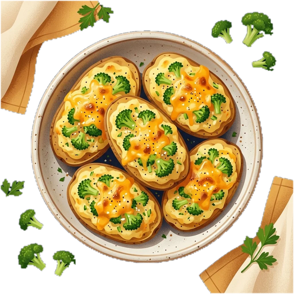 Broccoli and Cheddar Twice-Baked Potatoes