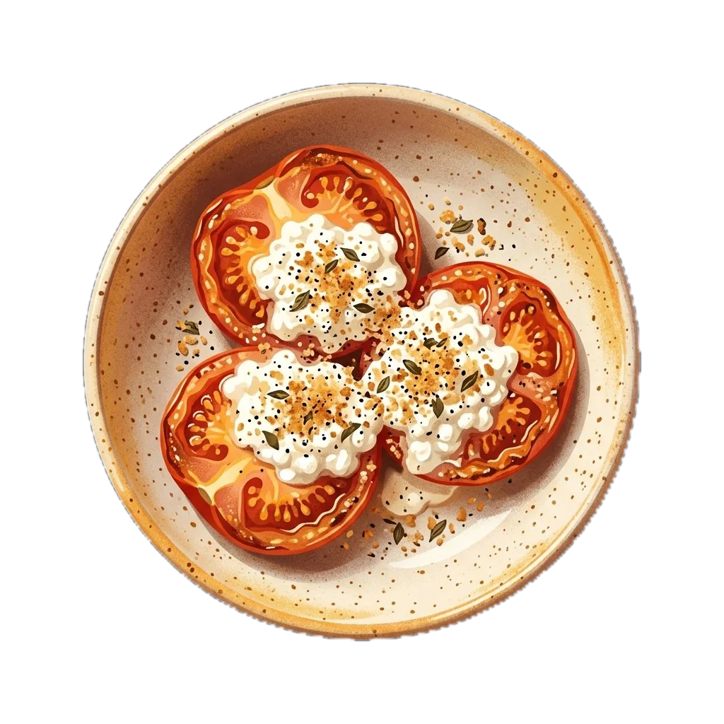 Broiled Tomatoes with Cottage Cheese