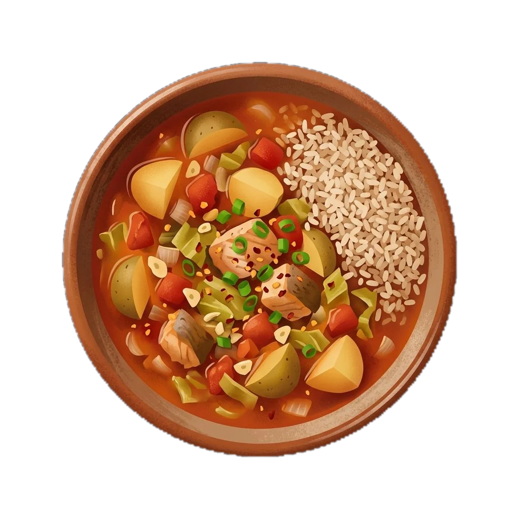 Spicy Catfish Stew with Brown Rice
