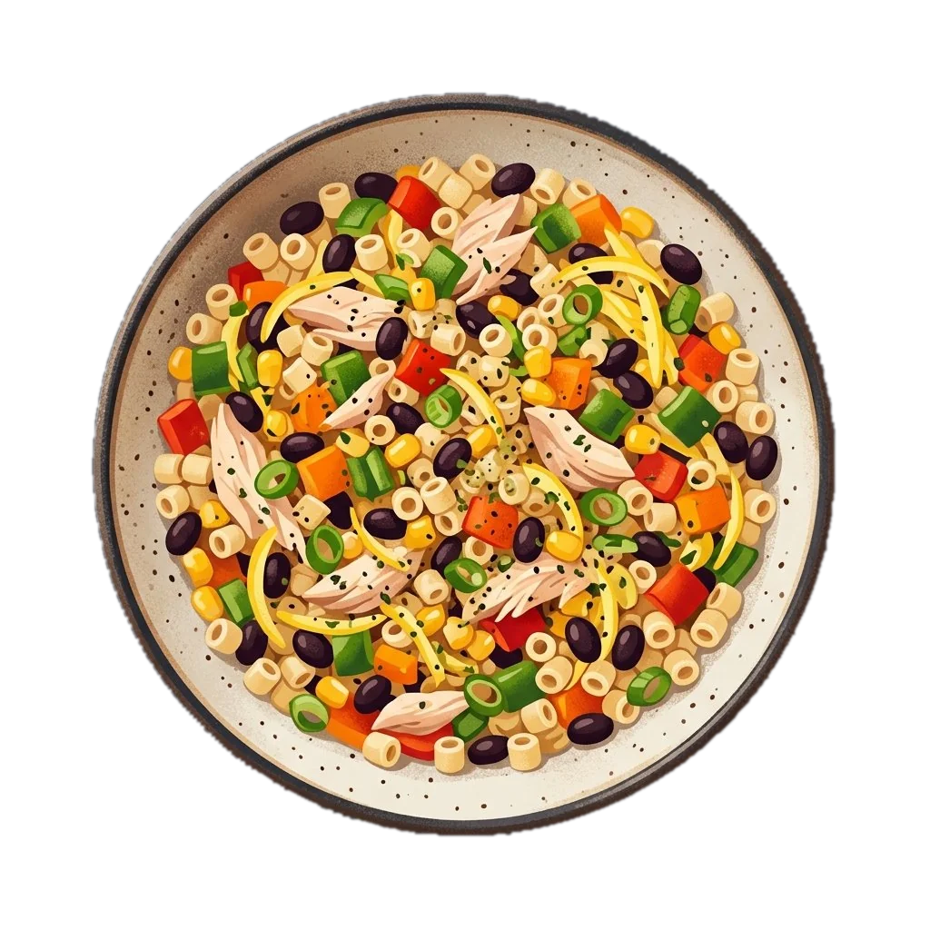 Colorful Chicken and Black Bean Pasta Salad