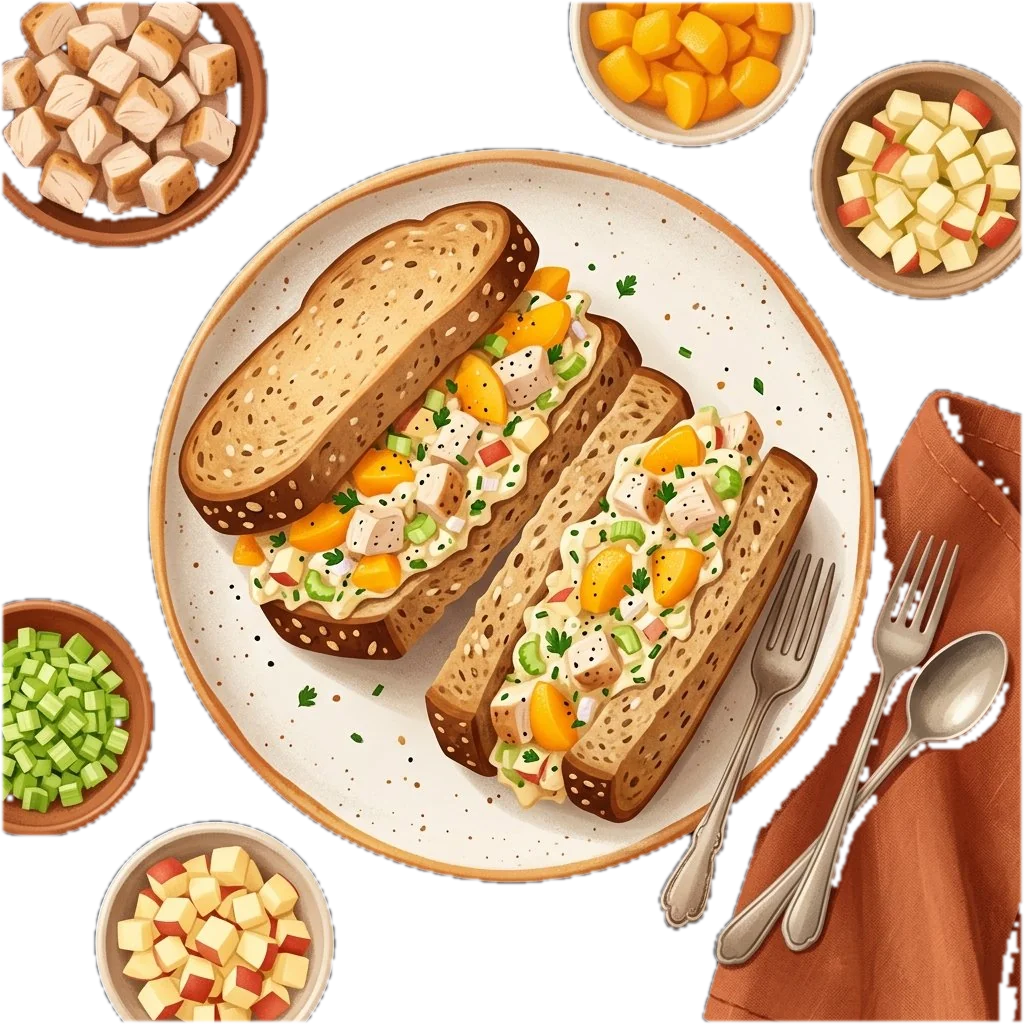 Chicken Salad and Peach Sandwich
