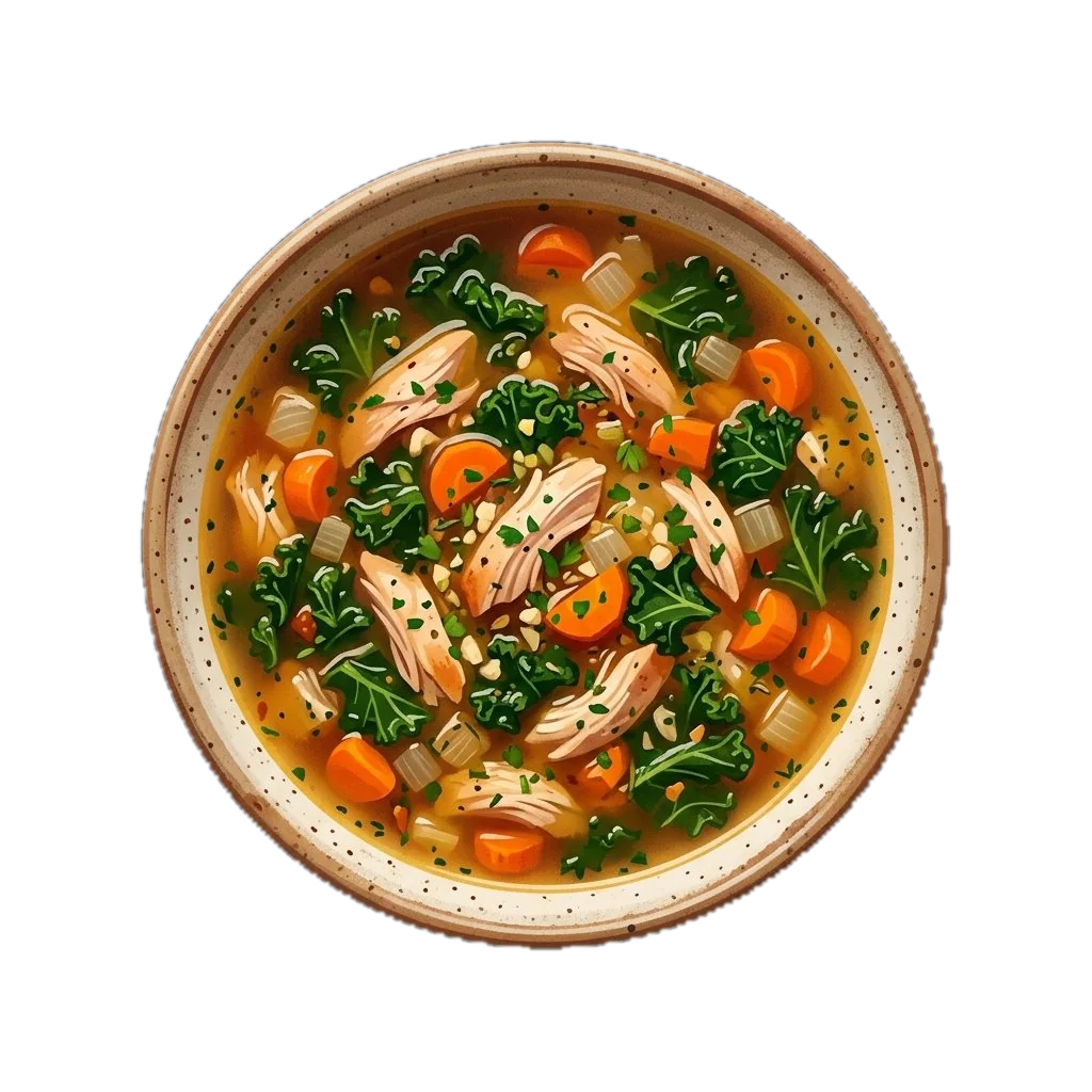 Hearty Chicken, Kale and Vegetable Soup