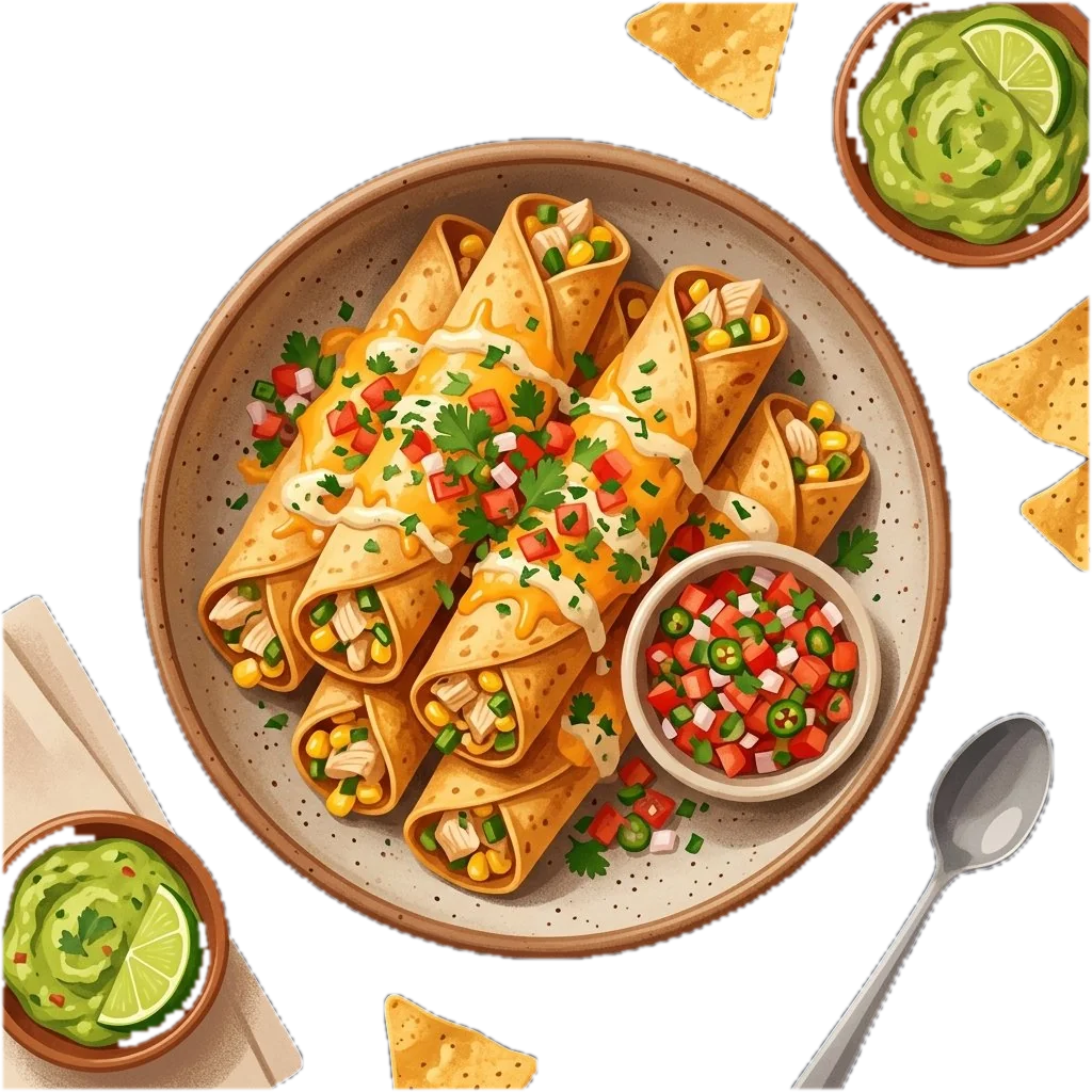 Crispy Baked Chicken Taquitos
