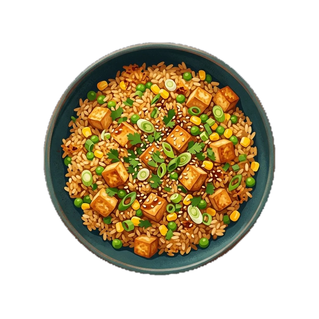 Crispy Skillet Rice with Tofu and Vegetables