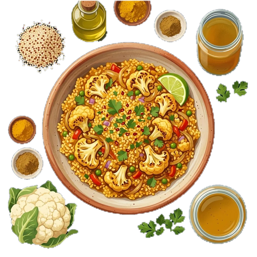 Curried Quinoa and Cauliflower