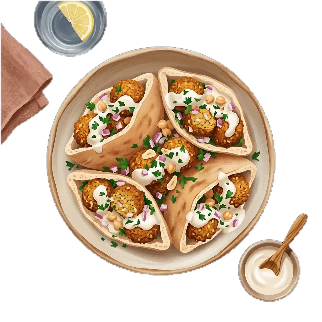 Falafel Pita Pockets with Yogurt Sauce