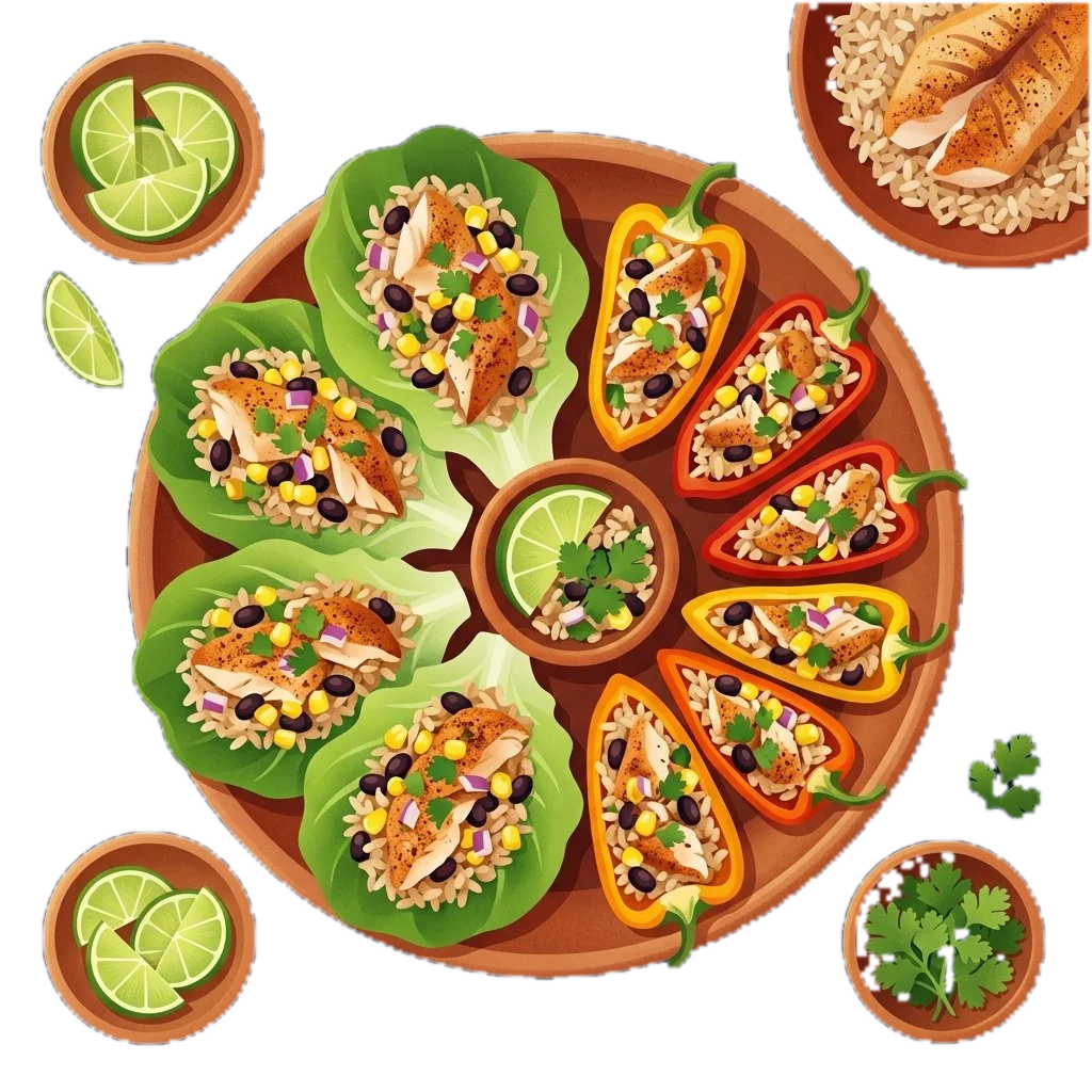 Southwestern Fish Lettuce Wraps and Pepper Boats