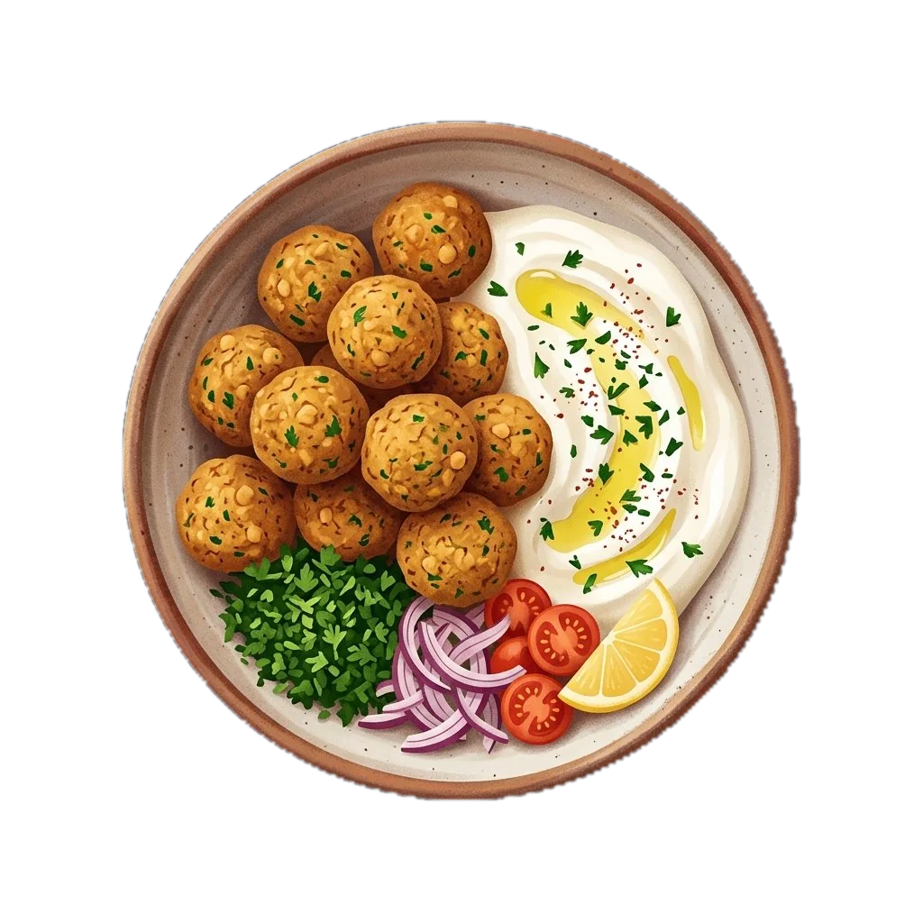 Baked Falafel with Yogurt Sauce
