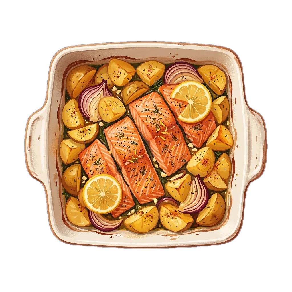 Baked Salmon with Potatoes