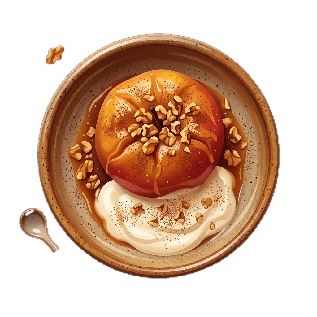 Baked Cinnamon Apple with Walnuts