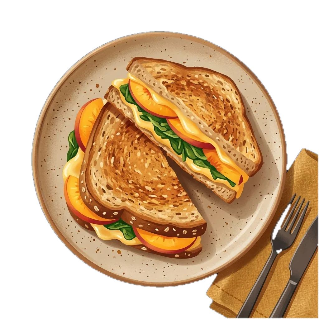 Peach and Spinach Grilled Cheese