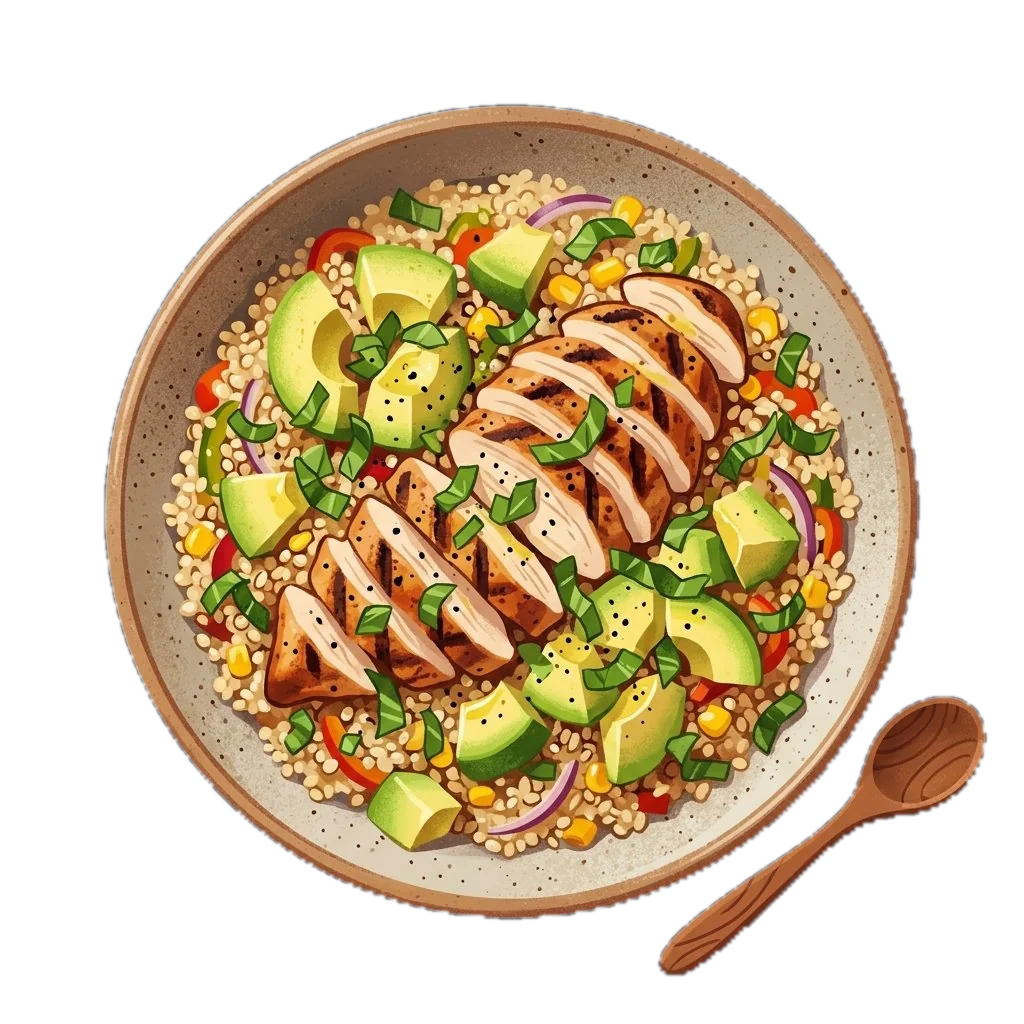 Grilled Chicken and Avocado Quinoa Pilaf