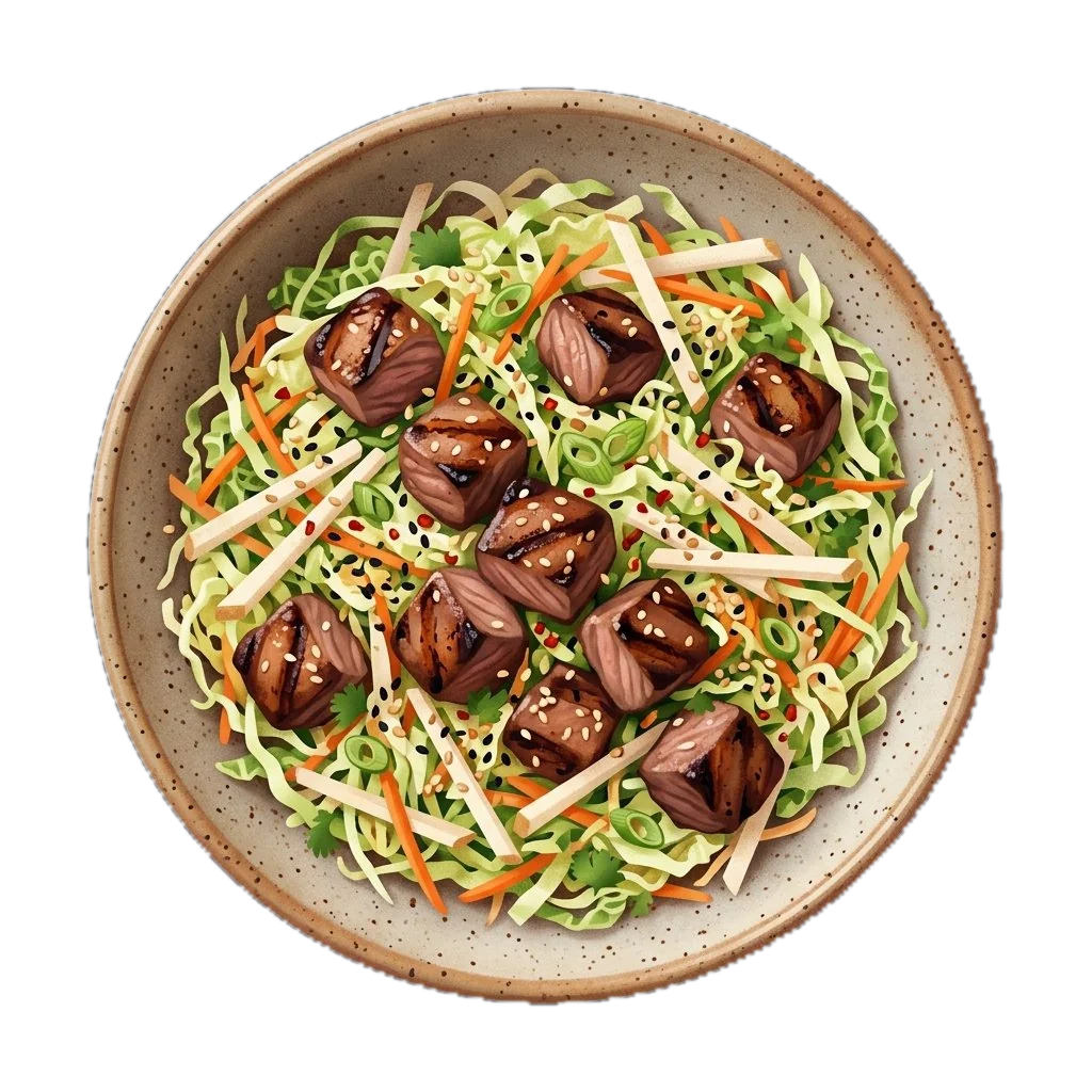 Grilled Lamb and Crunchy Sesame Salad