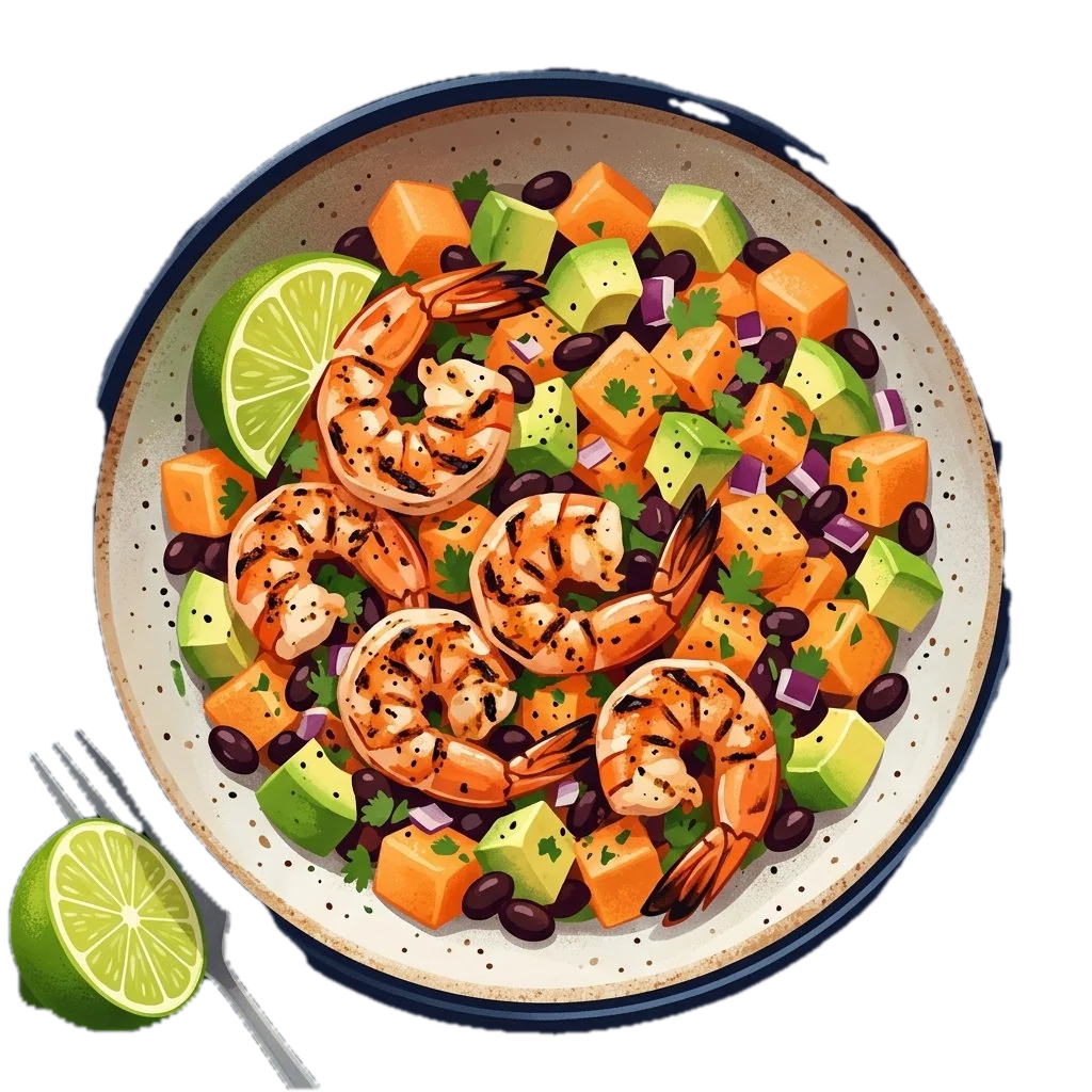 Grilled Shrimp with Cantaloupe-Avocado Salsa (Camarones a la Parrilla)