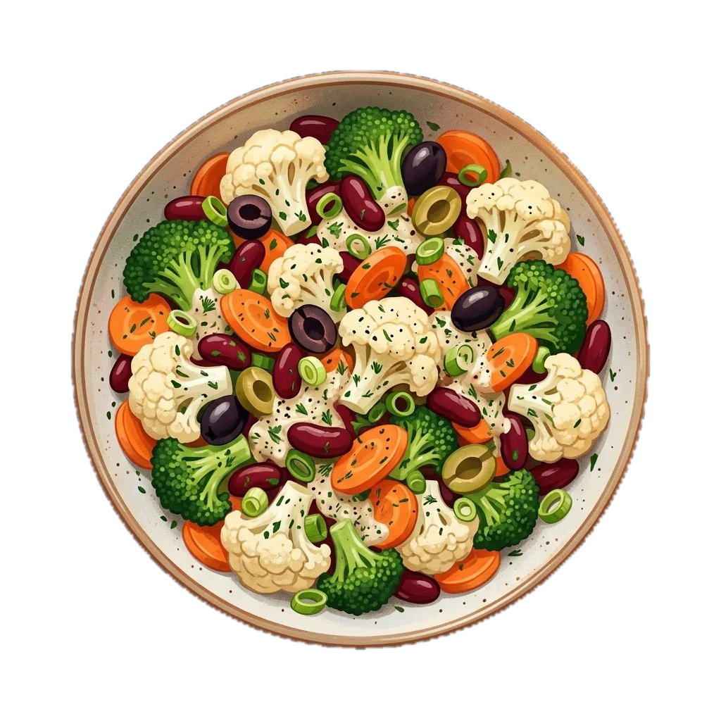 Hearty Vegetable Salad with Herb Dressing