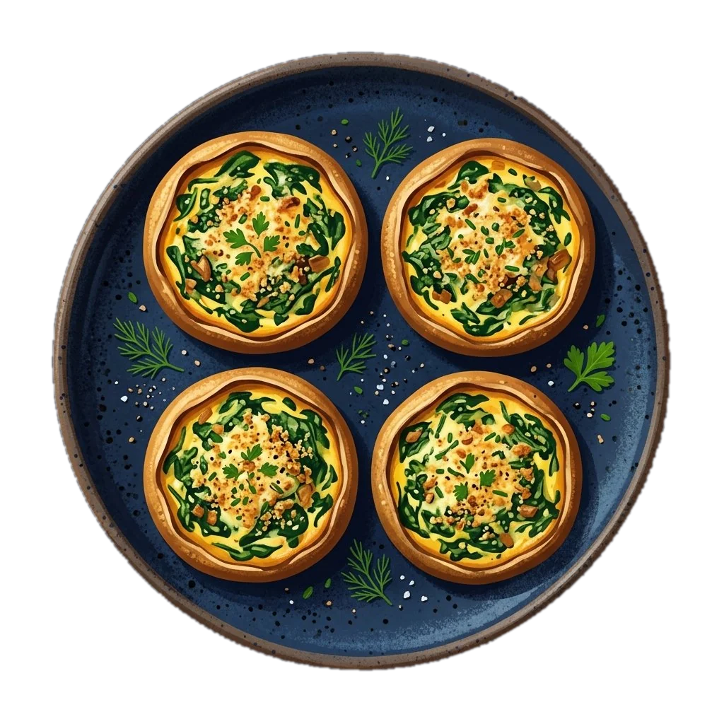 Herbed Spinach Quiche Portobello Caps