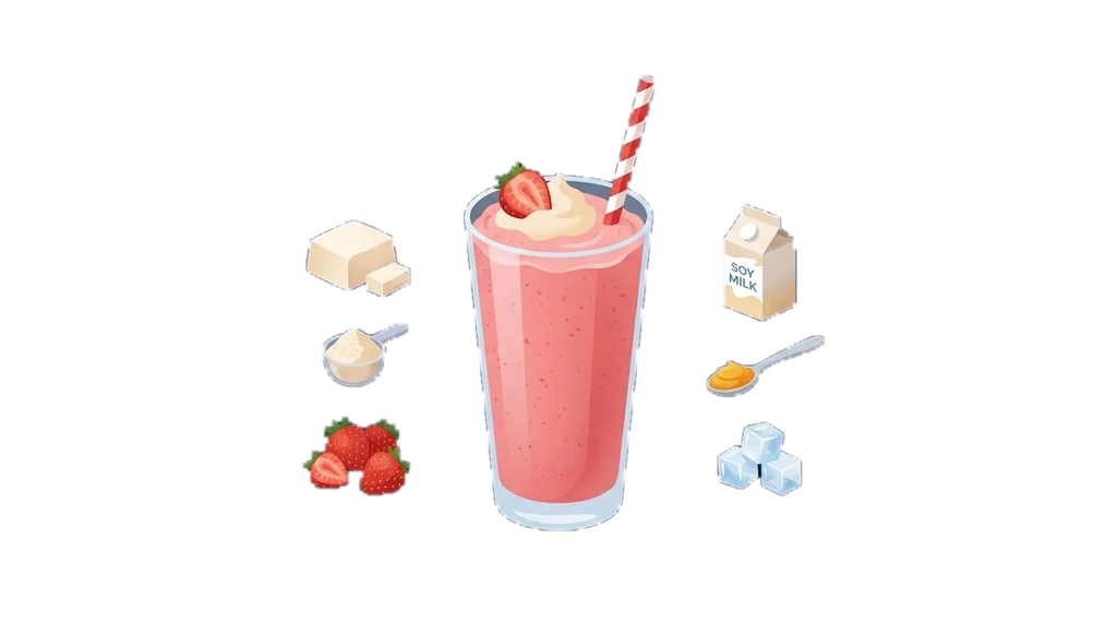 Silken Tofu Strawberry Shake
