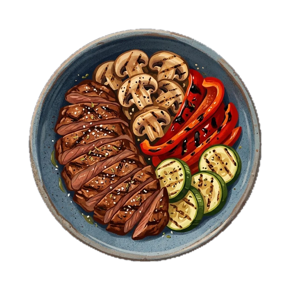 Grilled Beef Tenderloin with Vegetables