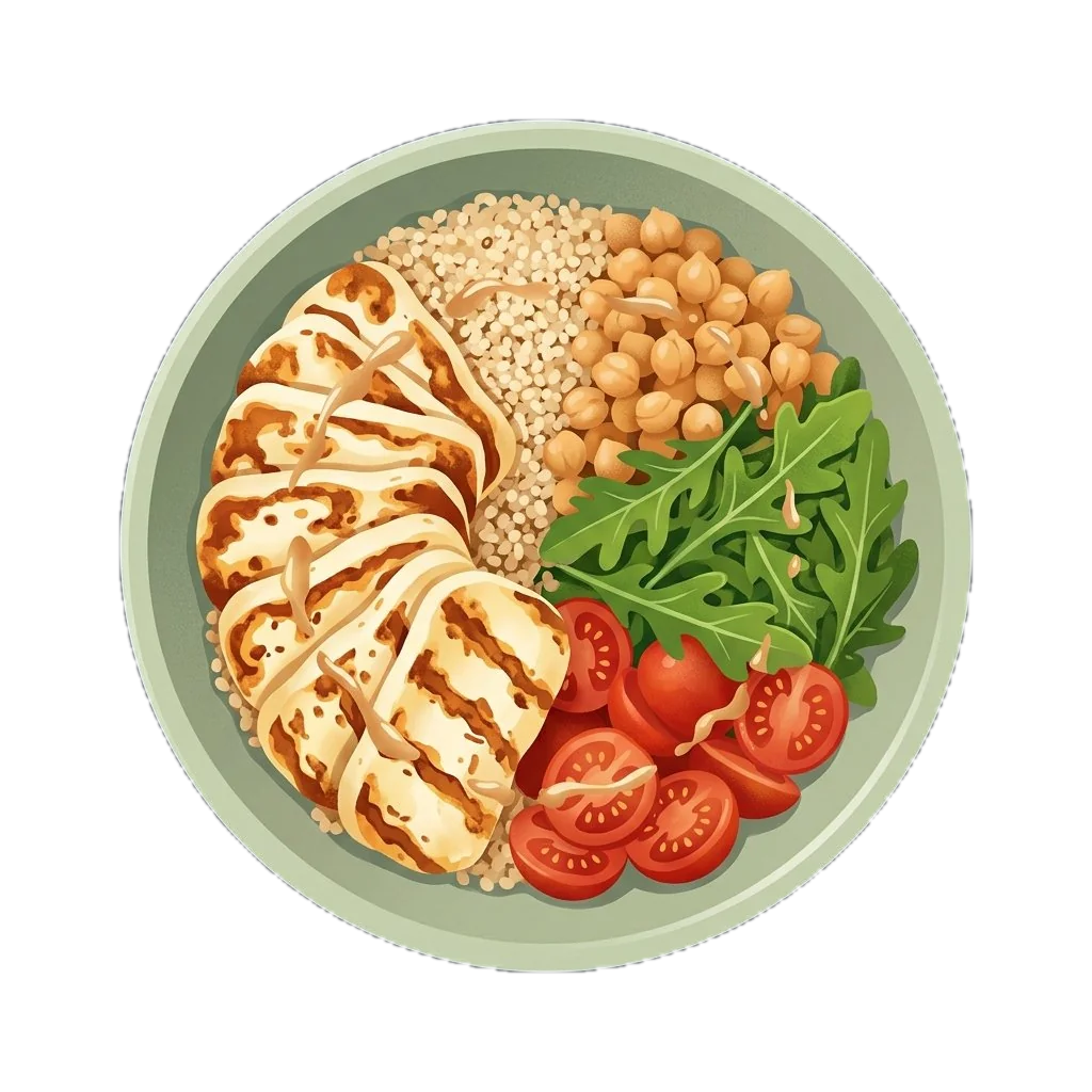 Grilled Halloumi Quinoa Bowl