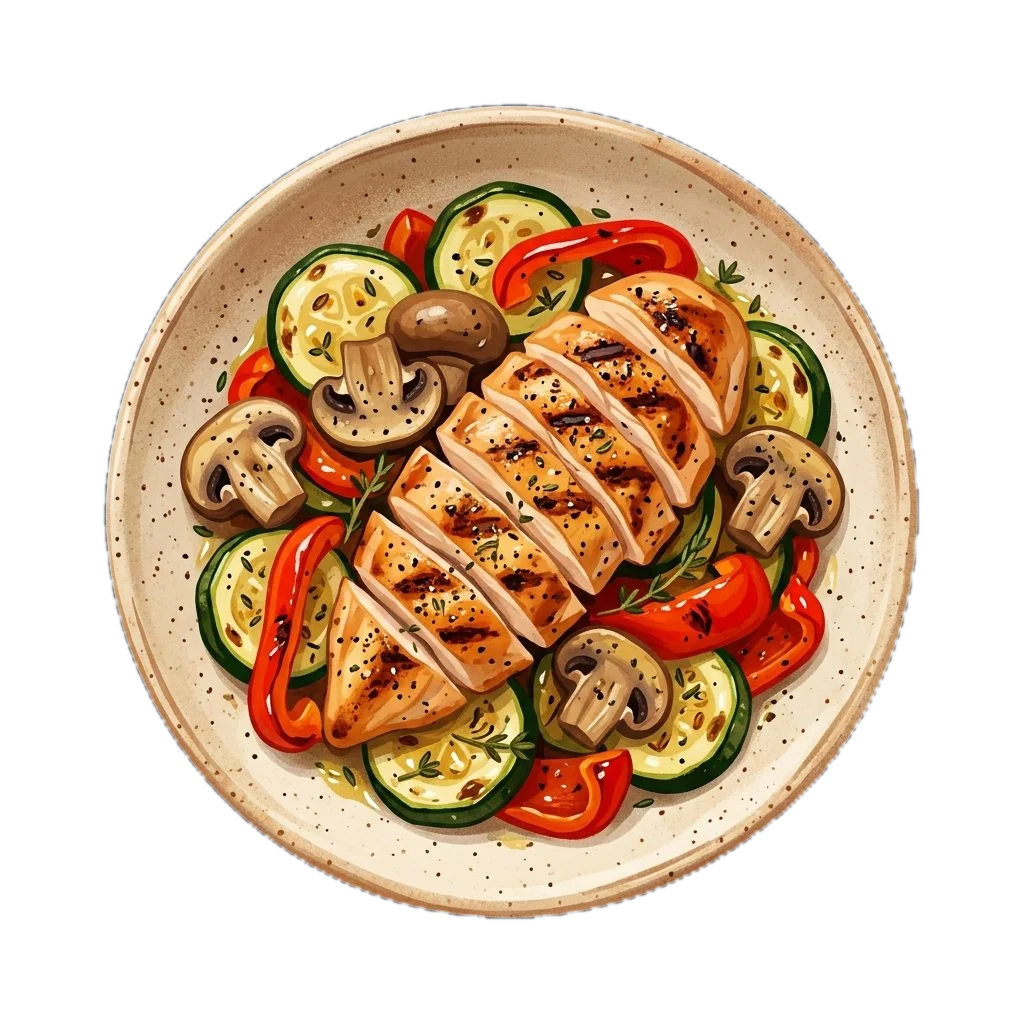 Grilled Chicken Breast with Roasted Vegetables