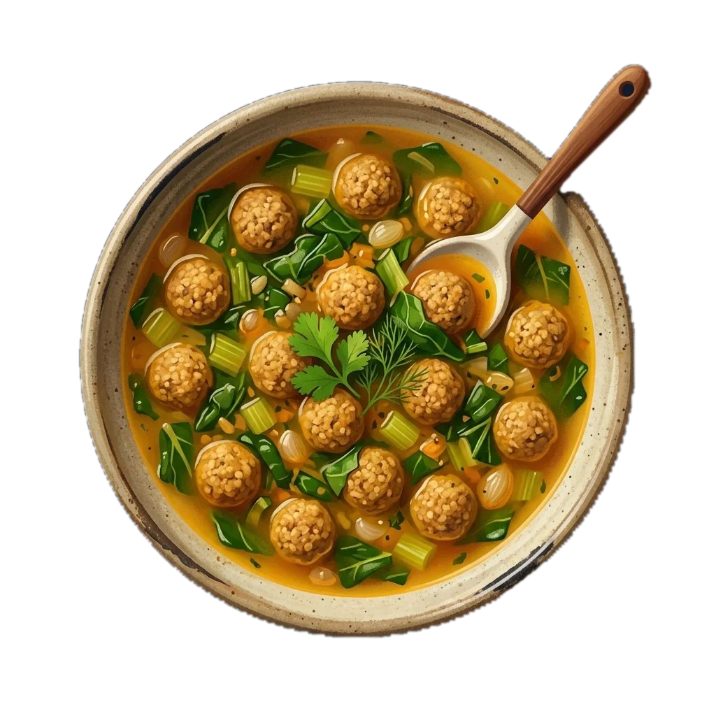 Kurdish Kibbeh Khamoustah (Beef Dumplings in Swiss Chard Soup)