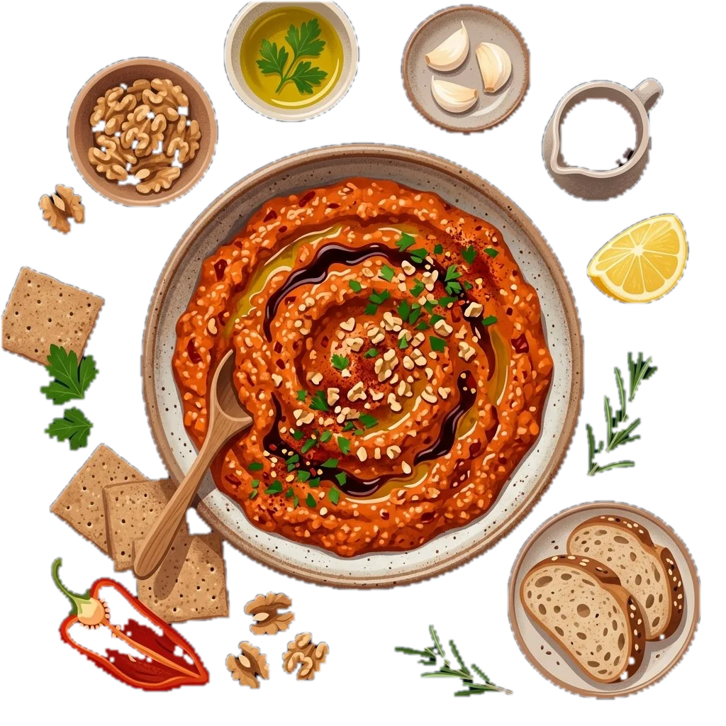 Fit Roasted Red Pepper and Walnut Dip