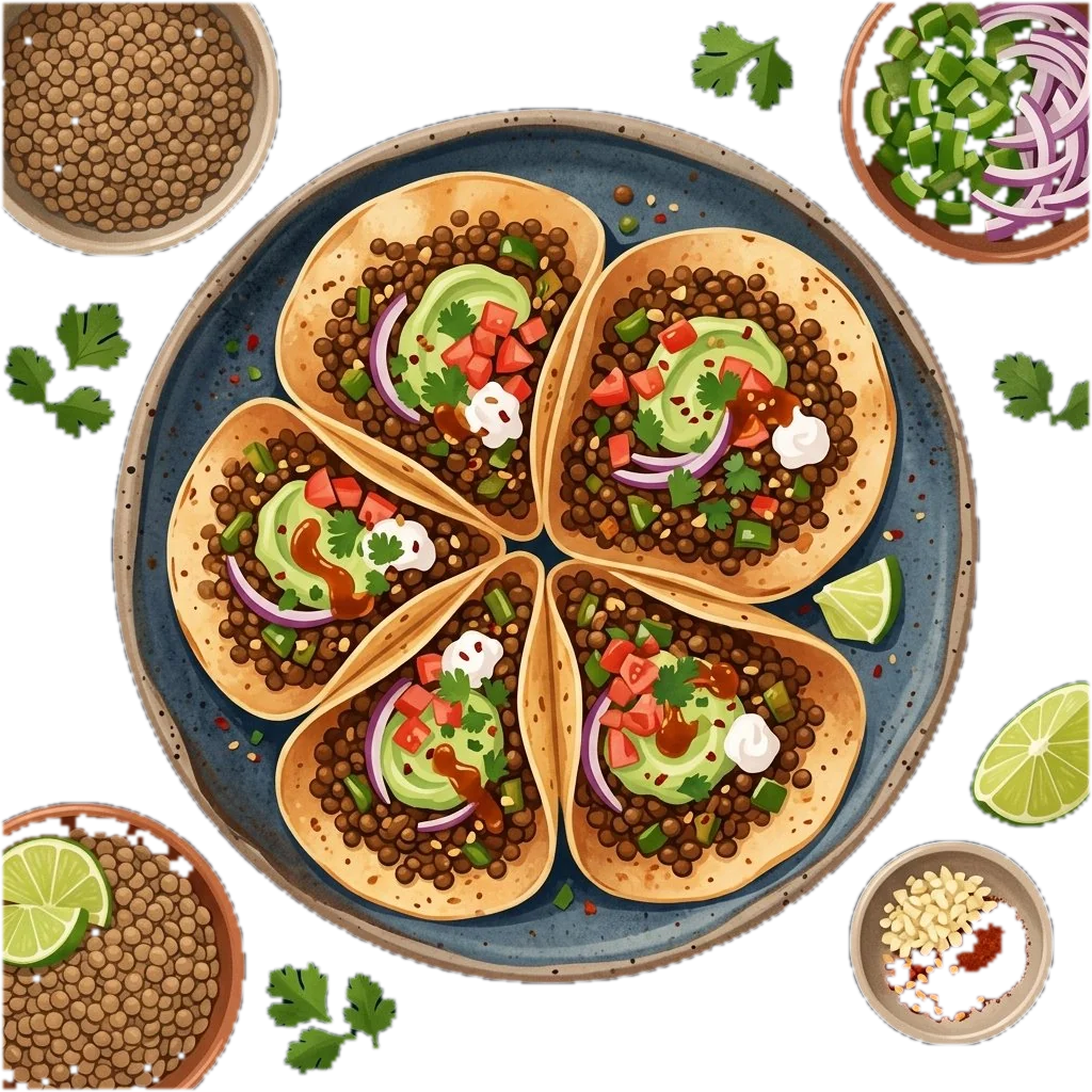 Sweet and Savory Lentil Tacos