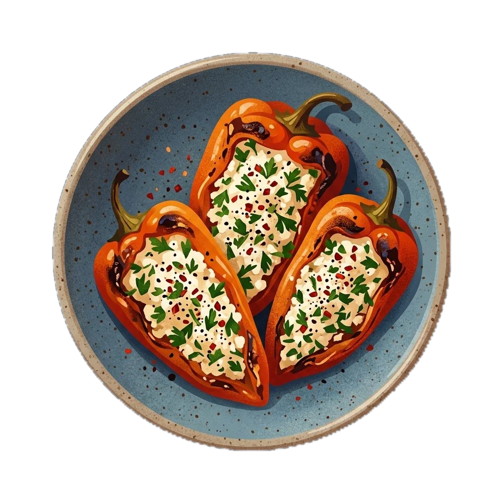 Mini Peppers Stuffed with Lor