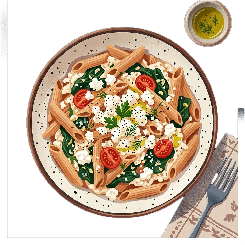Whole Wheat Pasta with Lor Cheese Sauce