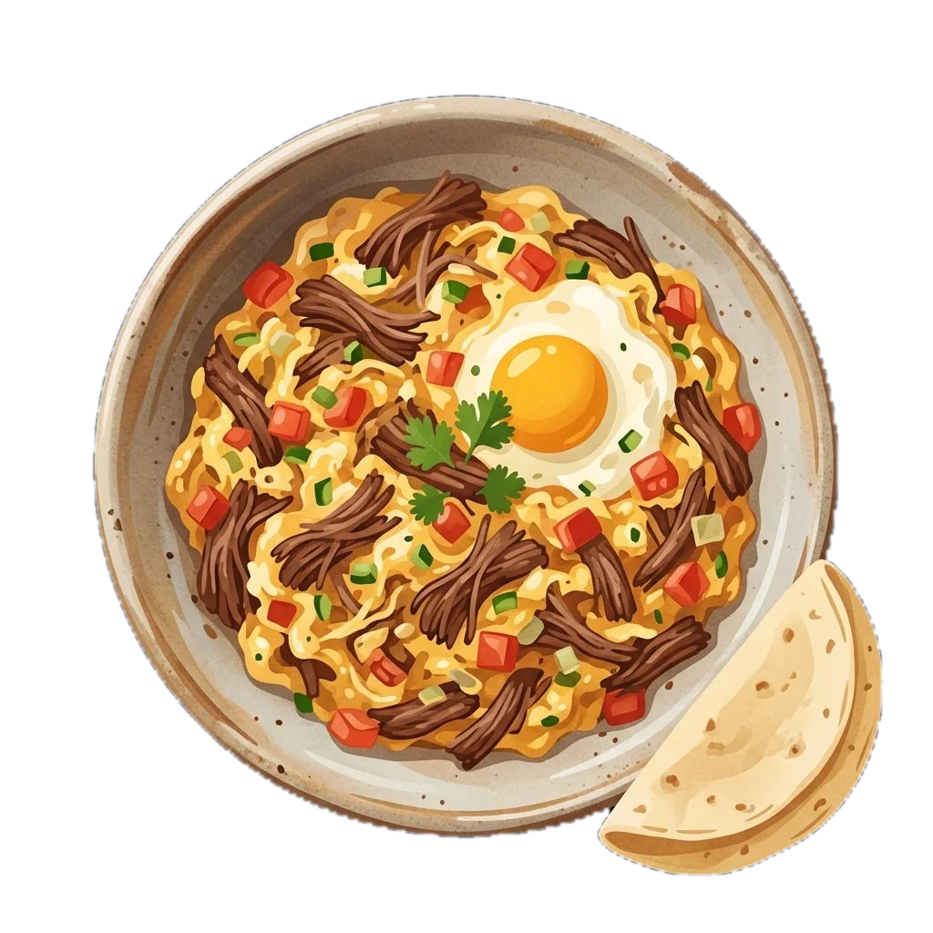 Shredded Beef and Egg Scramble (Machaca con Huevo)