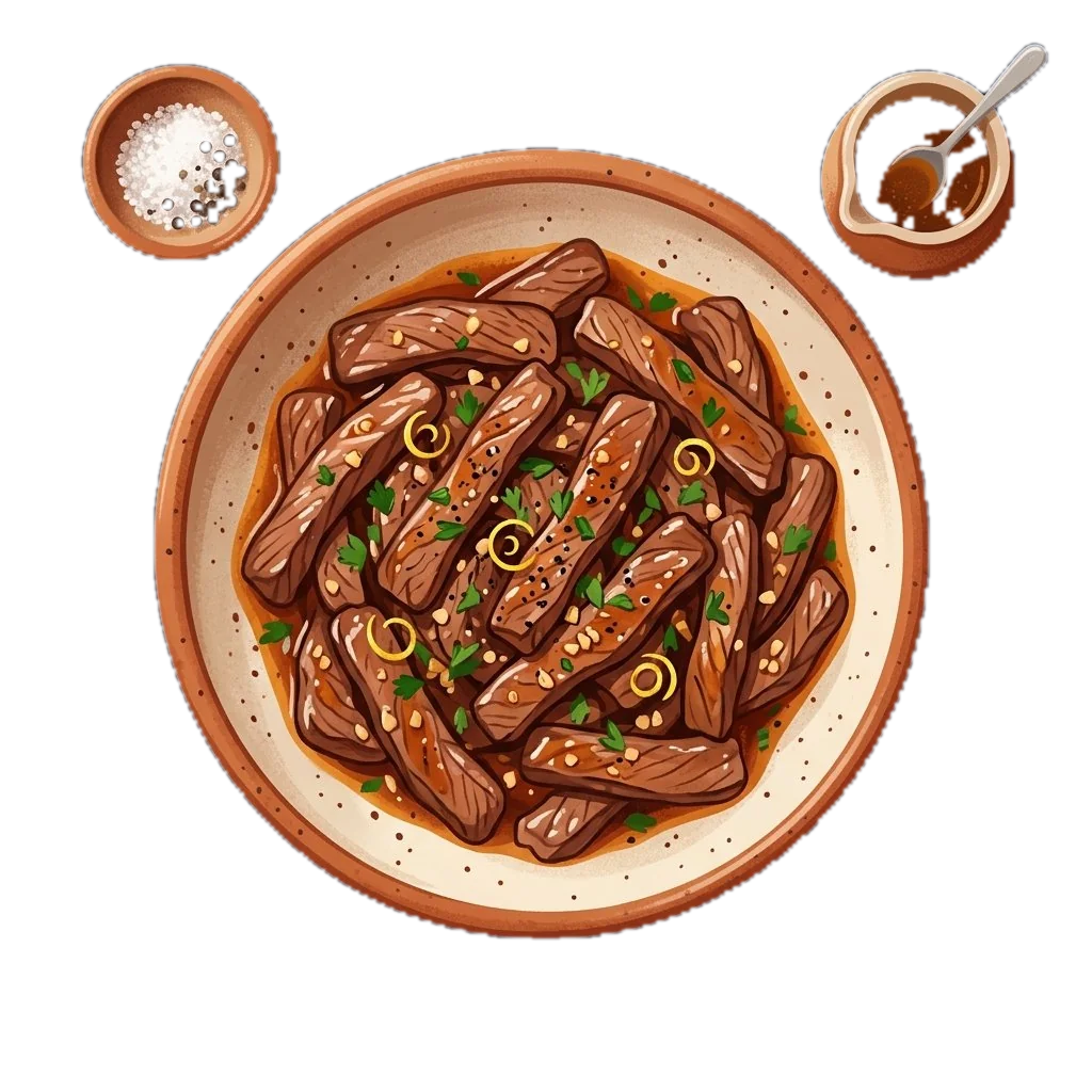 Tangy Marinated Beef Strips