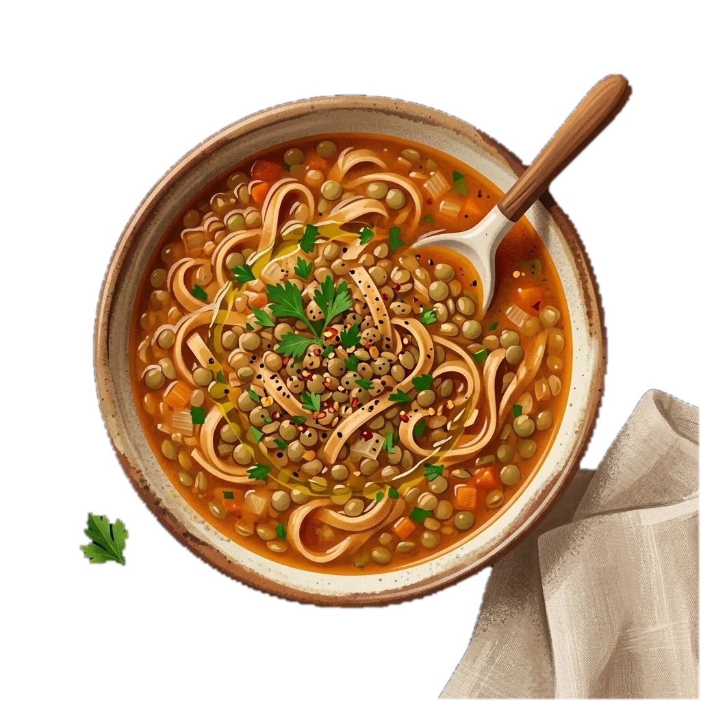 Lentil and Noodle Soup