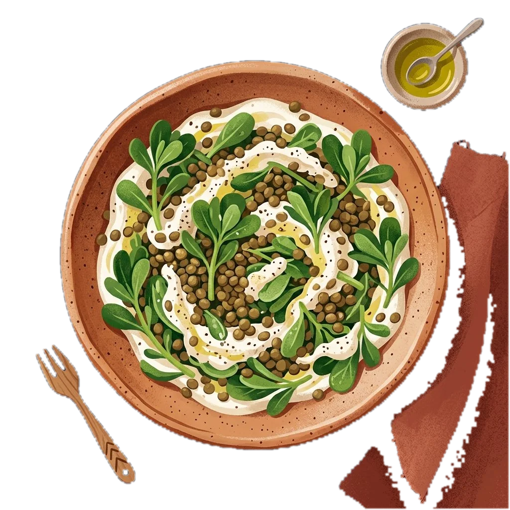Purslane Lentil Salad