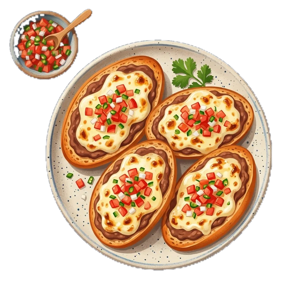 Open-Face Bean and Cheese Rolls (Molletes)