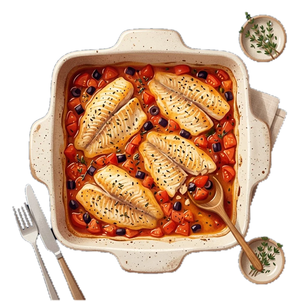 Baked Tilapia with Tomatoes and Olives