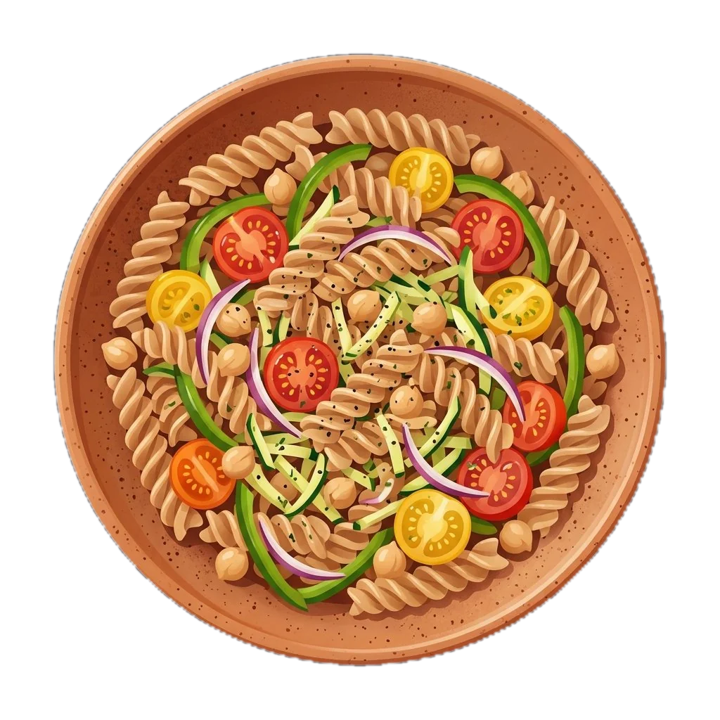 Cold Fusilli Pasta with Summer Vegetables