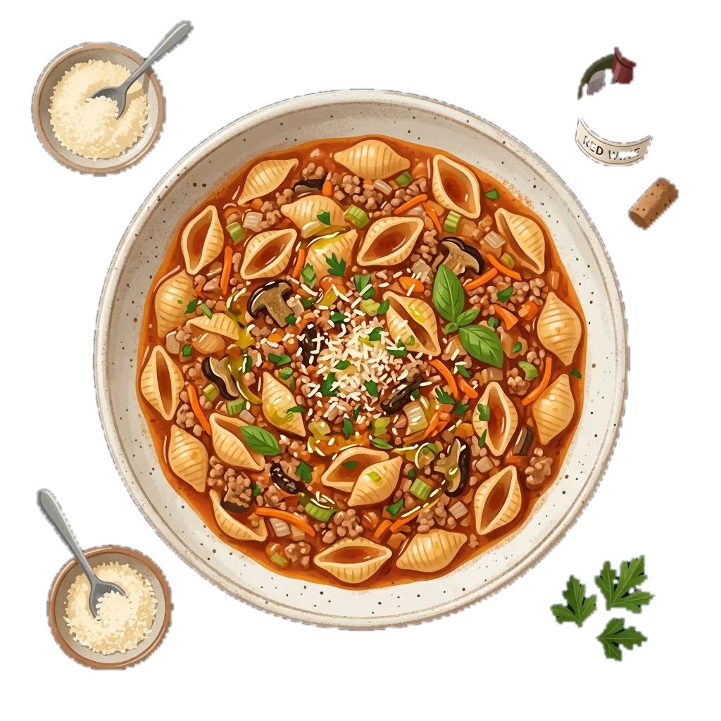 Turkey Bolognese with Shell Pasta